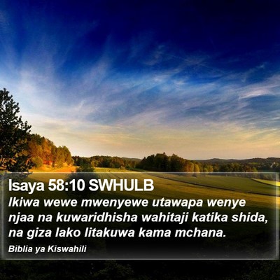 Isaya 58:10 SWHULB Bible Verse Image