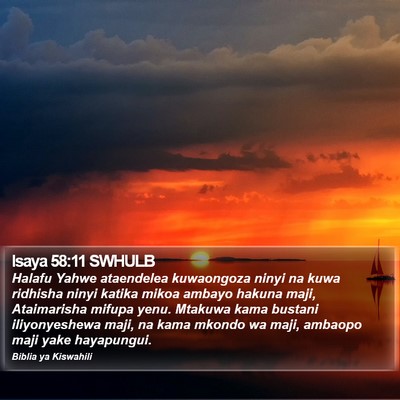 Isaya 58:11 SWHULB Bible Verse Image