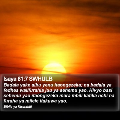 Isaya 61:7 SWHULB Bible Verse Image