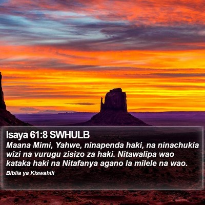 Isaya 61:8 SWHULB Bible Verse Image