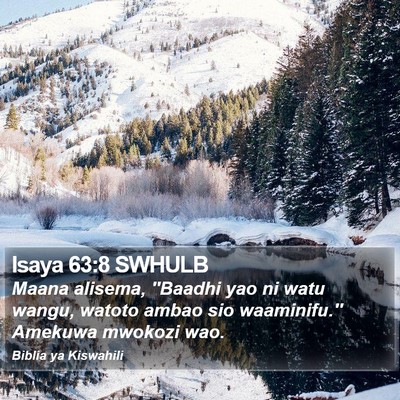 Isaya 63:8 SWHULB Bible Verse Image
