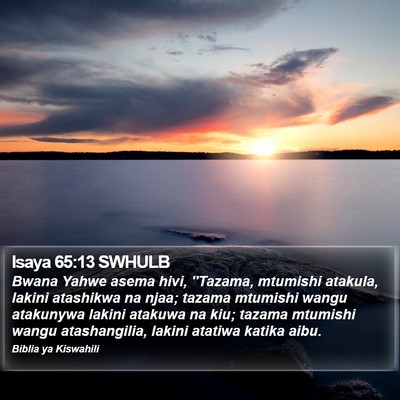 Isaya 65:13 SWHULB Bible Verse Image
