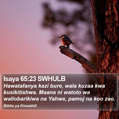 Isaya 65:23 SWHULB Bible Verse Image