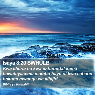 Isaya 8:20 SWHULB Bible Verse Image