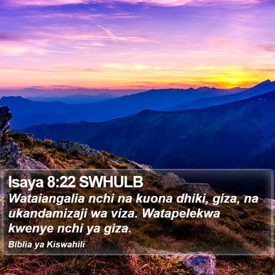Isaya 8:22 SWHULB Bible Verse Image
