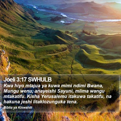 Joeli 3:17 SWHULB Bible Verse Image