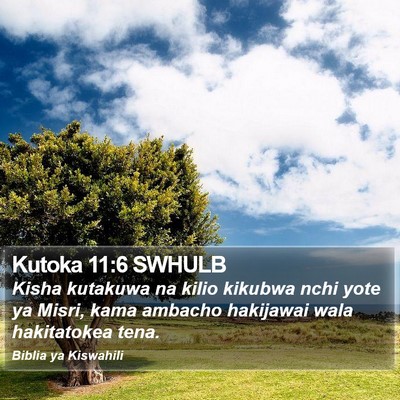 Kutoka 11:6 SWHULB Bible Verse Image