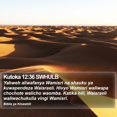 Kutoka 12:36 SWHULB Bible Verse Image
