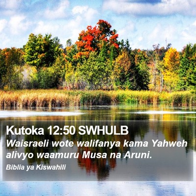 Kutoka 12:50 SWHULB Bible Verse Image