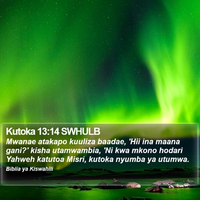 Kutoka 13:14 SWHULB Bible Verse Image