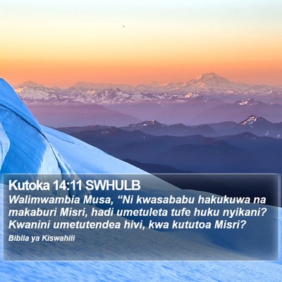 Kutoka 14:11 SWHULB Bible Verse Image