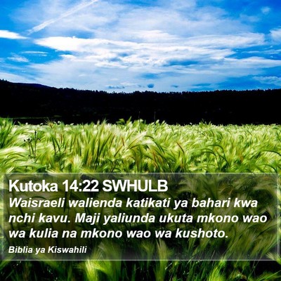 Kutoka 14:22 SWHULB Bible Verse Image