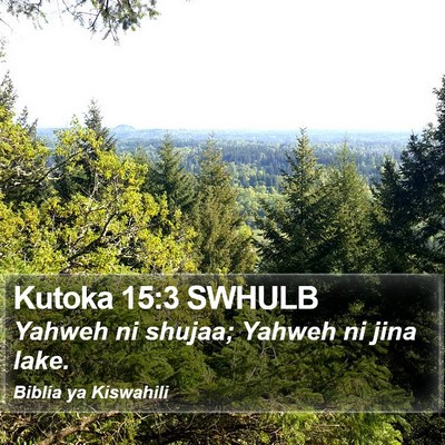Kutoka 15:3 SWHULB Bible Verse Image