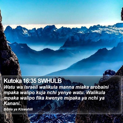 Kutoka 16:35 SWHULB Bible Verse Image