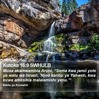 Kutoka 16:9 SWHULB Bible Verse Image