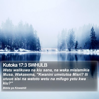 Kutoka 17:3 SWHULB Bible Verse Image