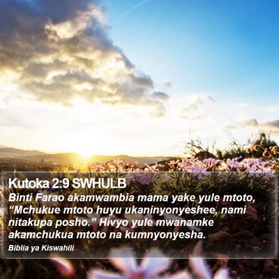 Kutoka 2:9 SWHULB Bible Verse Image