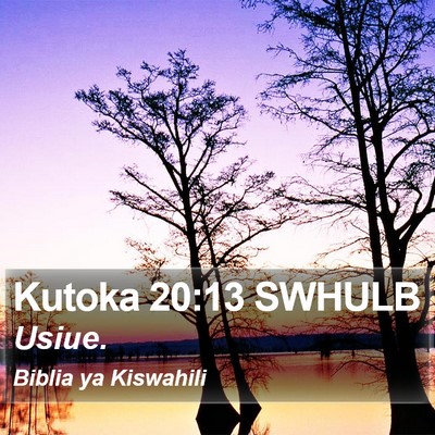 Kutoka 20:13 SWHULB Bible Verse Image