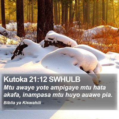 Kutoka 21:12 SWHULB Bible Verse Image