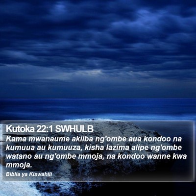 Kutoka 22:1 SWHULB Bible Verse Image