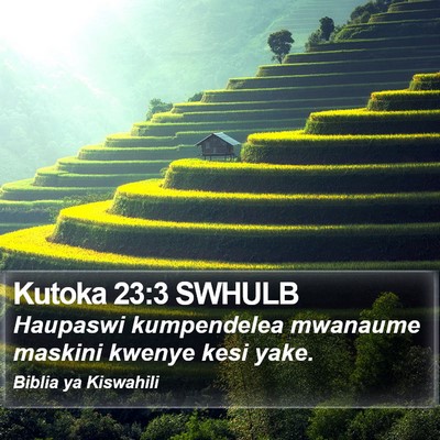 Kutoka 23:3 SWHULB Bible Verse Image