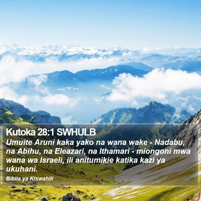 Kutoka 28:1 SWHULB Bible Verse Image