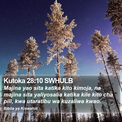 Kutoka 28:10 SWHULB Bible Verse Image