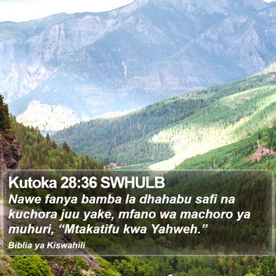 Kutoka 28:36 SWHULB Bible Verse Image