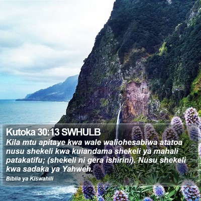 Kutoka 30:13 SWHULB Bible Verse Image