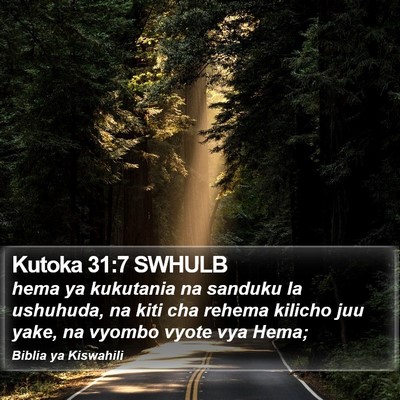 Kutoka 31:7 SWHULB Bible Verse Image