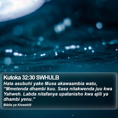 Kutoka 32:30 SWHULB Bible Verse Image