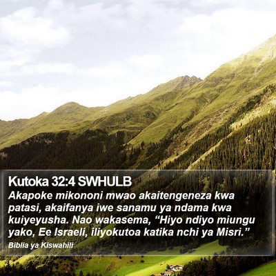 Kutoka 32:4 SWHULB Bible Verse Image