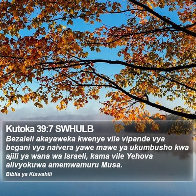 Kutoka 39:7 SWHULB Bible Verse Image