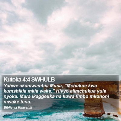 Kutoka 4:4 SWHULB Bible Verse Image