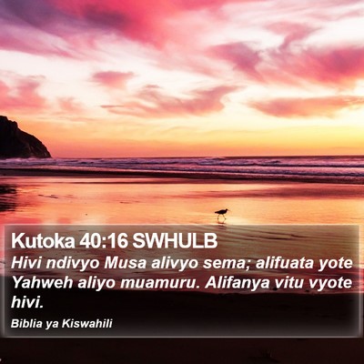 Kutoka 40:16 SWHULB Bible Verse Image