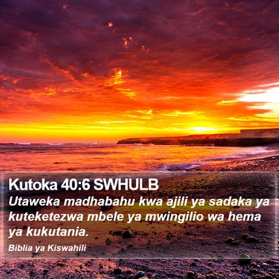 Kutoka 40:6 SWHULB Bible Verse Image