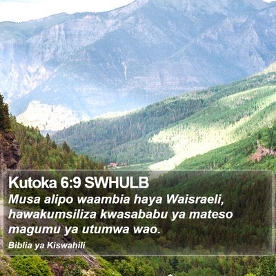 Kutoka 6:9 SWHULB Bible Verse Image