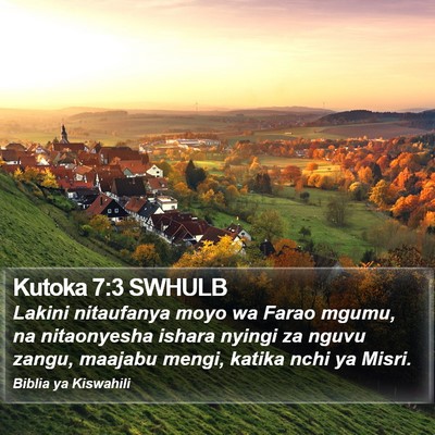 Kutoka 7:3 SWHULB Bible Verse Image