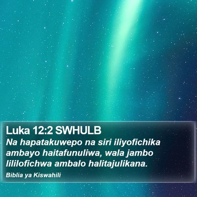 Luka 12:2 SWHULB Bible Verse Image