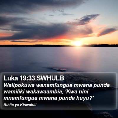 Luka 19:33 SWHULB Bible Verse Image