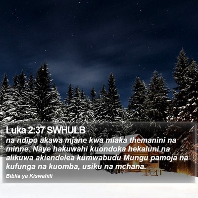 Luka 2:37 SWHULB Bible Verse Image
