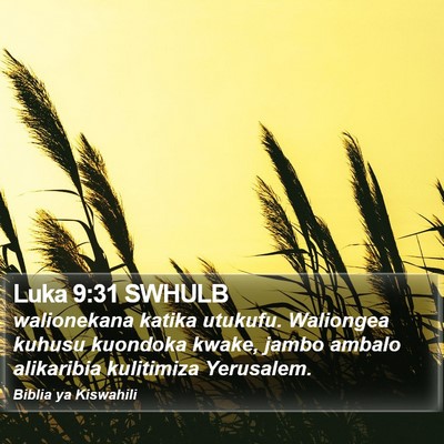 Luka 9:31 SWHULB Bible Verse Image