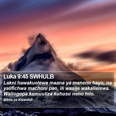 Luka 9:45 SWHULB Bible Verse Image
