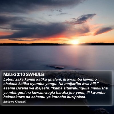 Malaki 3:10 SWHULB Bible Verse Image