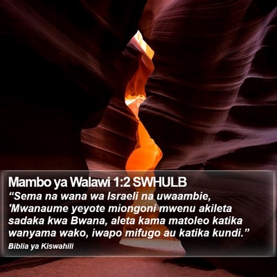 Mambo ya Walawi 1:2 SWHULB Bible Verse Image