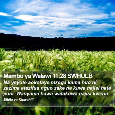 Mambo ya Walawi 11:28 SWHULB Bible Verse Image