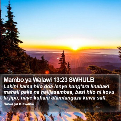 Mambo ya Walawi 13:23 SWHULB Bible Verse Image