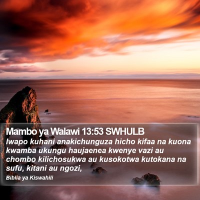 Mambo ya Walawi 13:53 SWHULB Bible Verse Image
