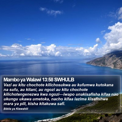 Mambo ya Walawi 13:58 SWHULB Bible Verse Image