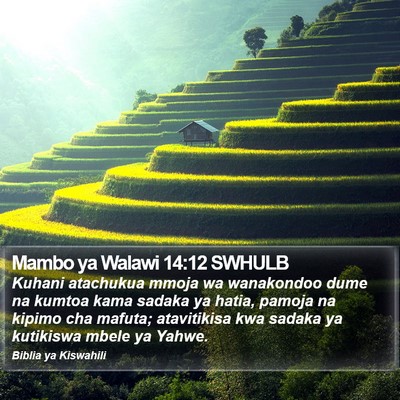 Mambo ya Walawi 14:12 SWHULB Bible Verse Image